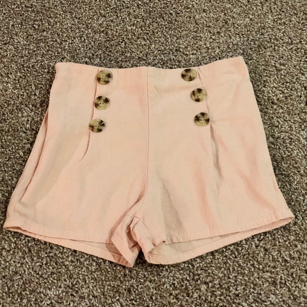 Blush Linen Shorts
